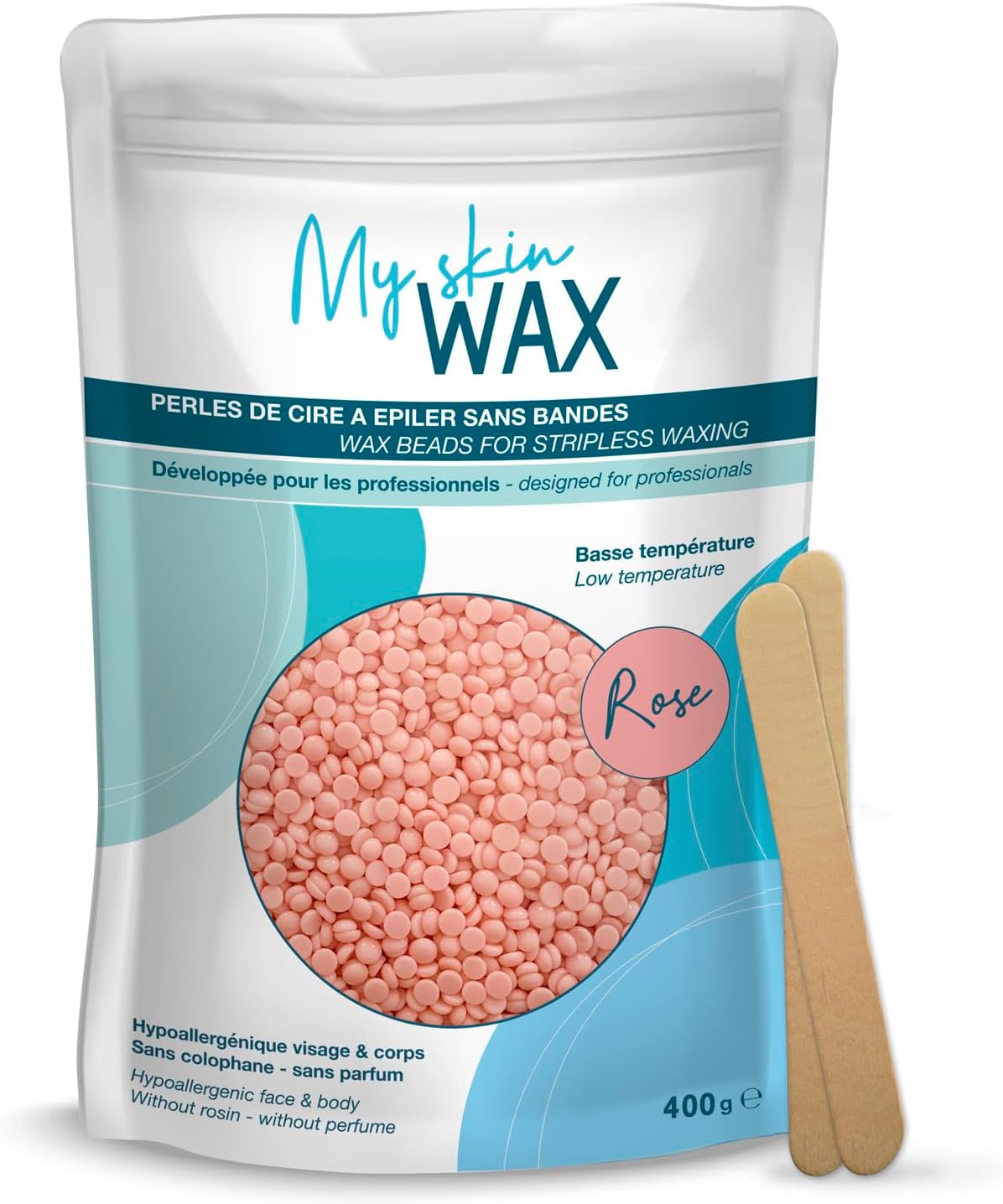 My Skin Wax – hypoalergenní, voskové perličky 400g rose