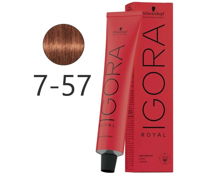 Schwarzkopf Professional Igora Royal 60 ml - 7-57 Středně zlatá měděná blond