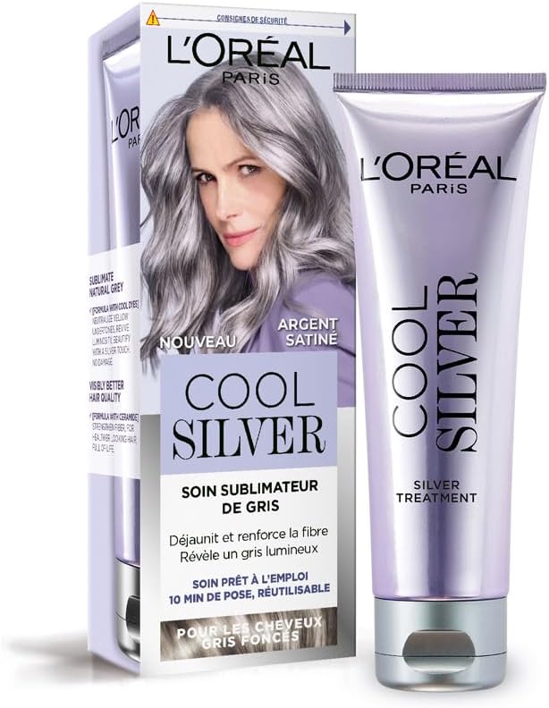 L'Oréal Paris - Zvýrazňovač šedých vlasů COOL SILVER 140 g-Saténově stříbrná
