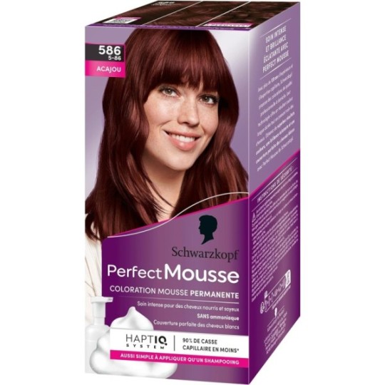 Schwarzkopf Perfect Mousse - 586 Mahagon, poškozená krabička