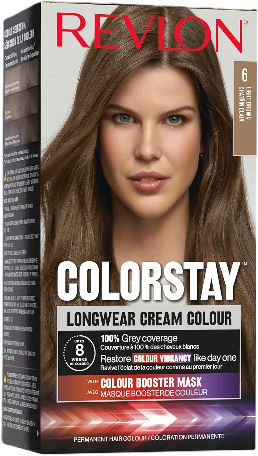 Revlon Colorsilk beautiful color Permanentní barva na vlasy s keratinem, bez amoniaku, 6 Světle hnědá