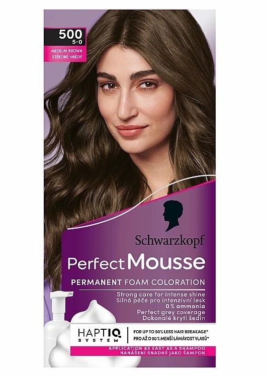 Schwarzkopf Perfect Mousse Barva na vlasy středně hnědý 500 (5-0)