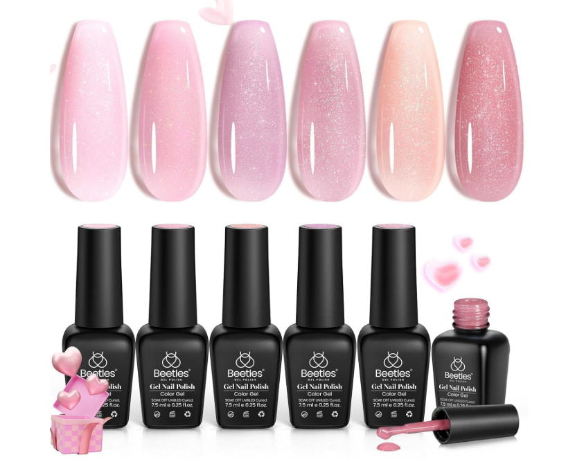 Beetles Glitter Gel Polish, Romantic Shimmer 6x7,5ml