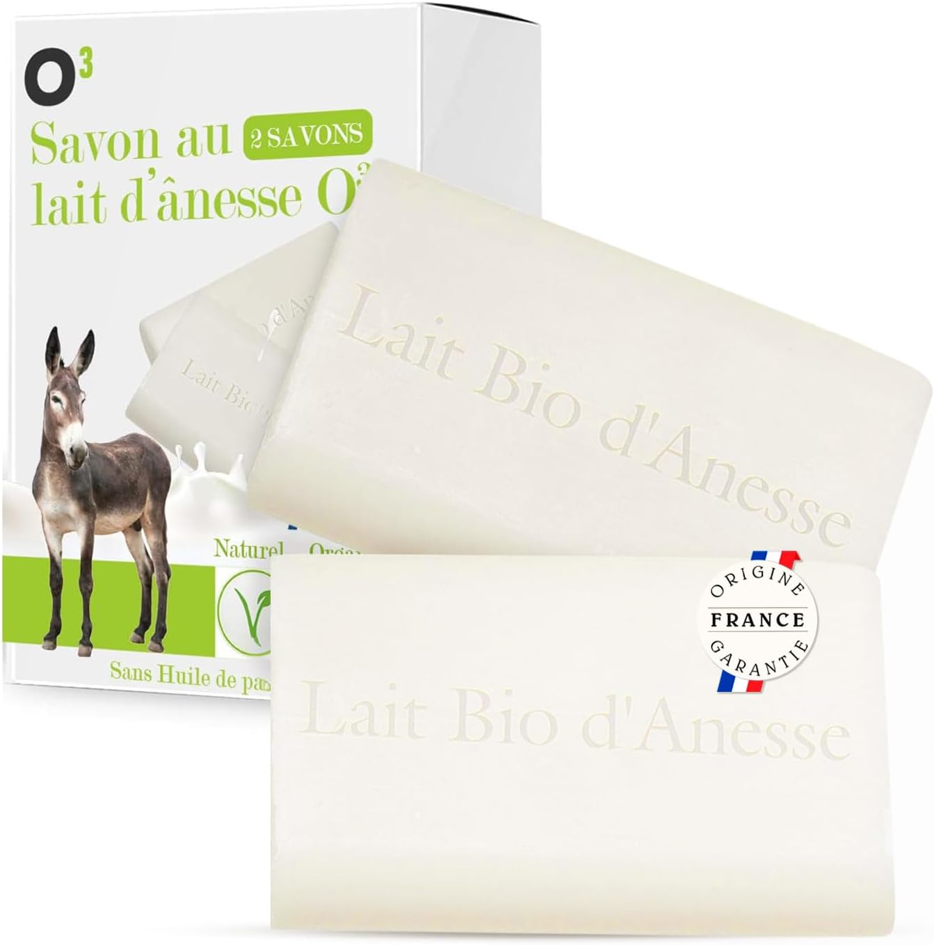 O3 O³ Organické mýdlo s oslím mlékem - 100% přírodní 2x100 g