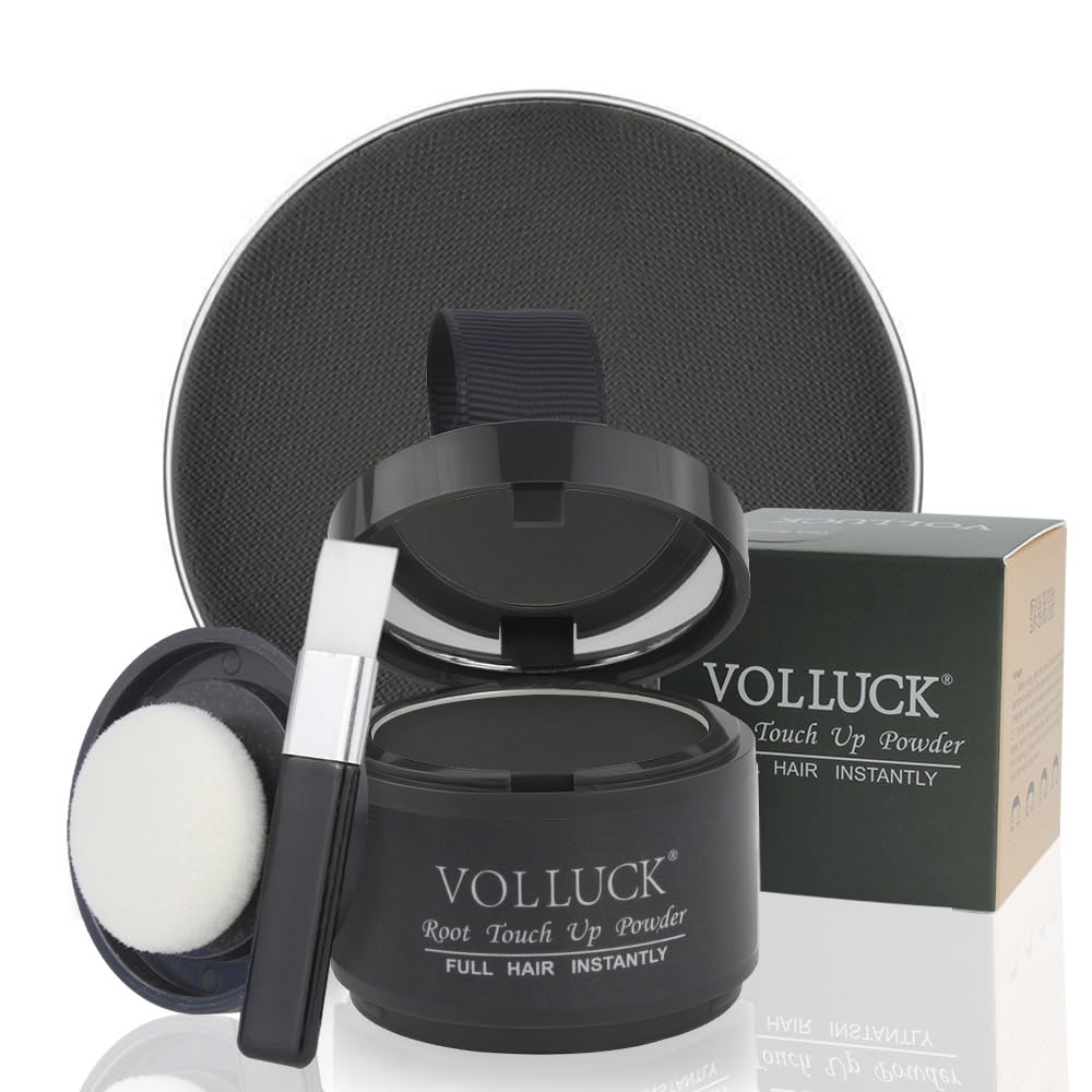 VOLLUCK Root Powder, dlouhotrvající pudr na vlasovou linii pro ženy a muže-4 g černá