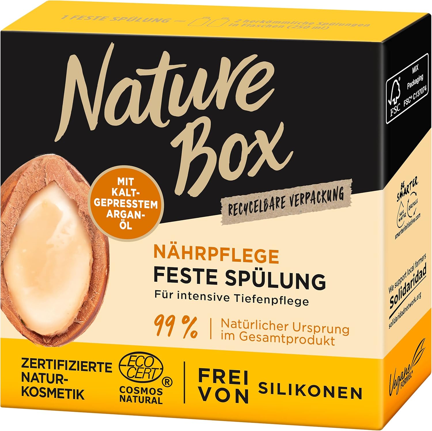 Nature box Pevný kondicionér s arganovým olejem 80 g