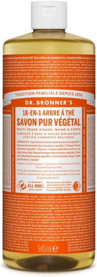 Dr.Bronner's Dr. Bronner's Tea Tree 18 v 1 - Čisté rostlinné mýdlo 945 ml