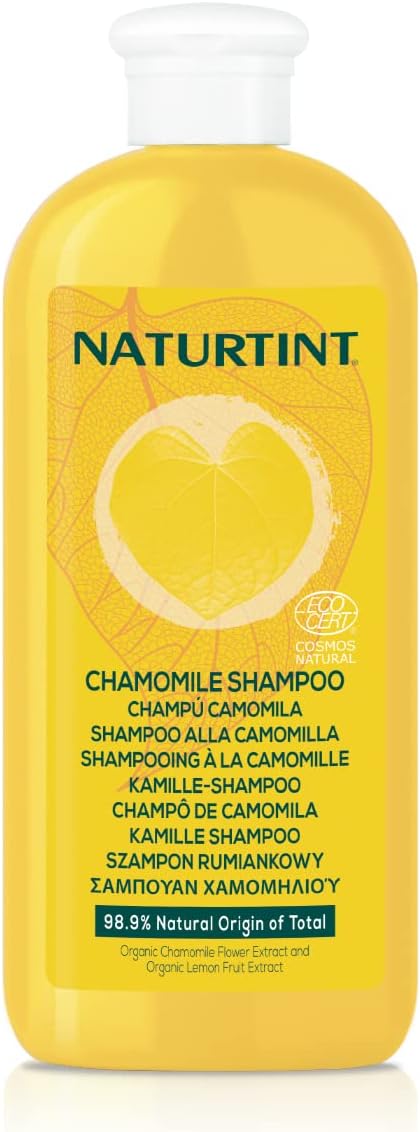 Naturtint Veganský heřmánkový šampon Intenzivní zlaté reflexy Ecocert. 98,9 % přírodních složek Heřmánek a citron 330 ml