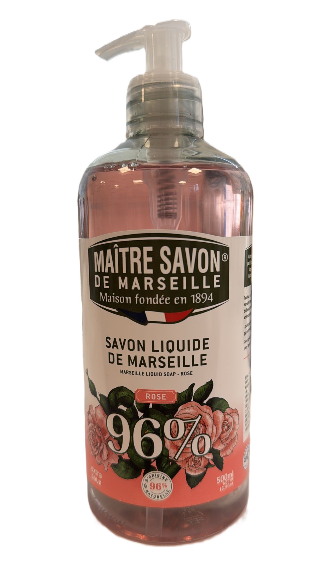 Maitre Savon Marseillské tekuté mýdlo Rose 500ml - Maître Savon (poškozený dávkovač)