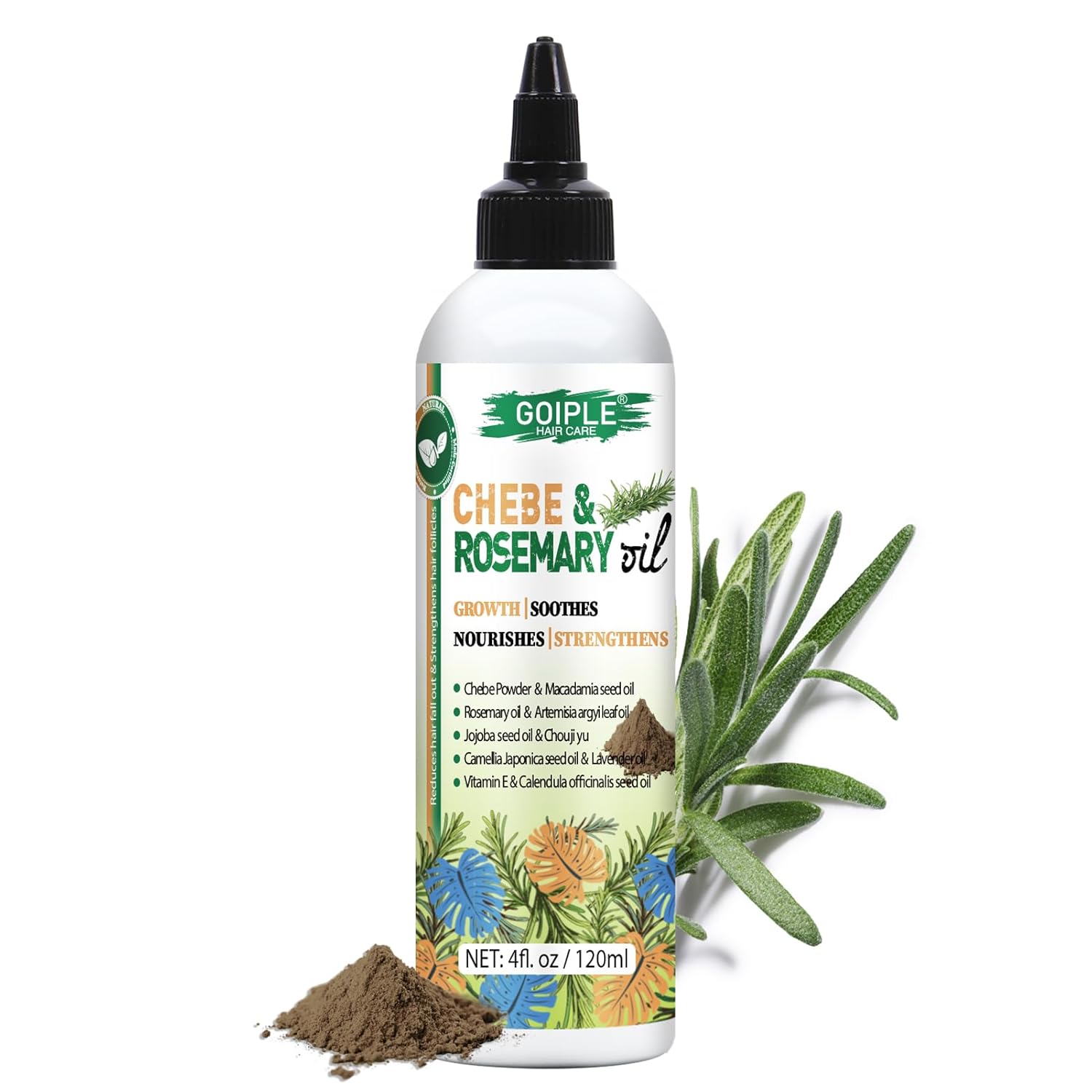 GOIPLE Chebe a rozmarýn přírodní olej pro růst vlasů 120 ml