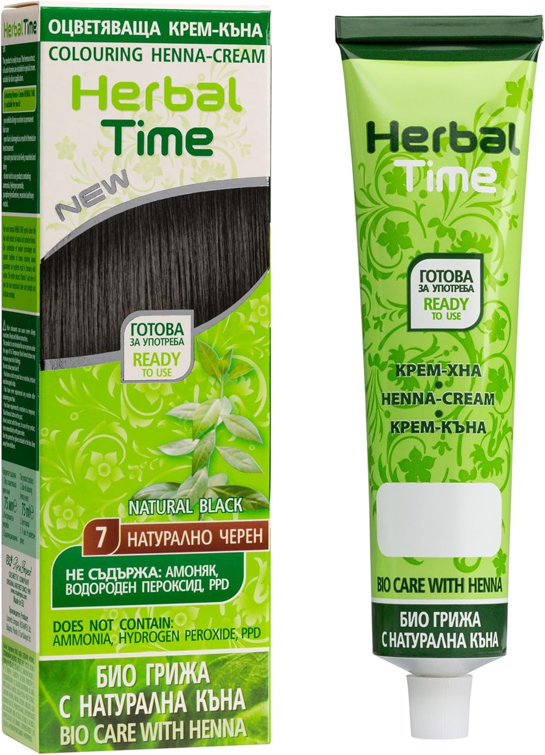 Levně Herbal Time - Henna - Přírodní černá 7 , 75ml