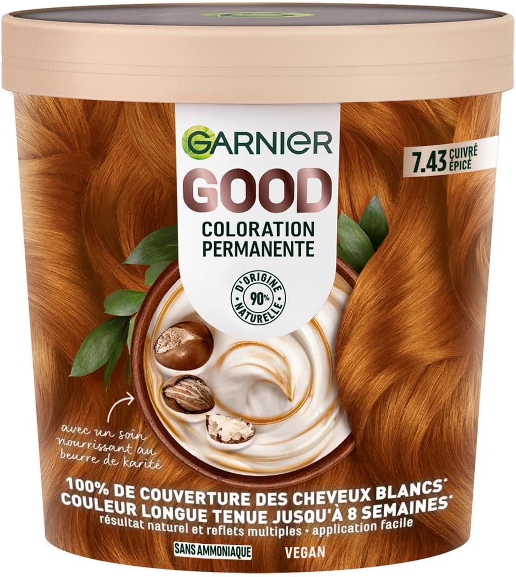 Garnier GOOD Sada pro trvalou obnovu vlasů, Pikantní měděná (7.43)-refil