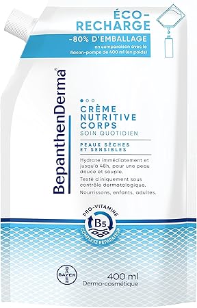 Bepanthen BepanthenDerma® Výživný tělový krém - Denní péče pro suchou a citlivou pokožku. Ekologická náplň 400 ml
