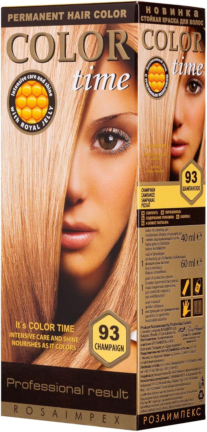 COLOR TIME Permanentní gelová barva na vlasy, šampaňská barva 93 100 ml