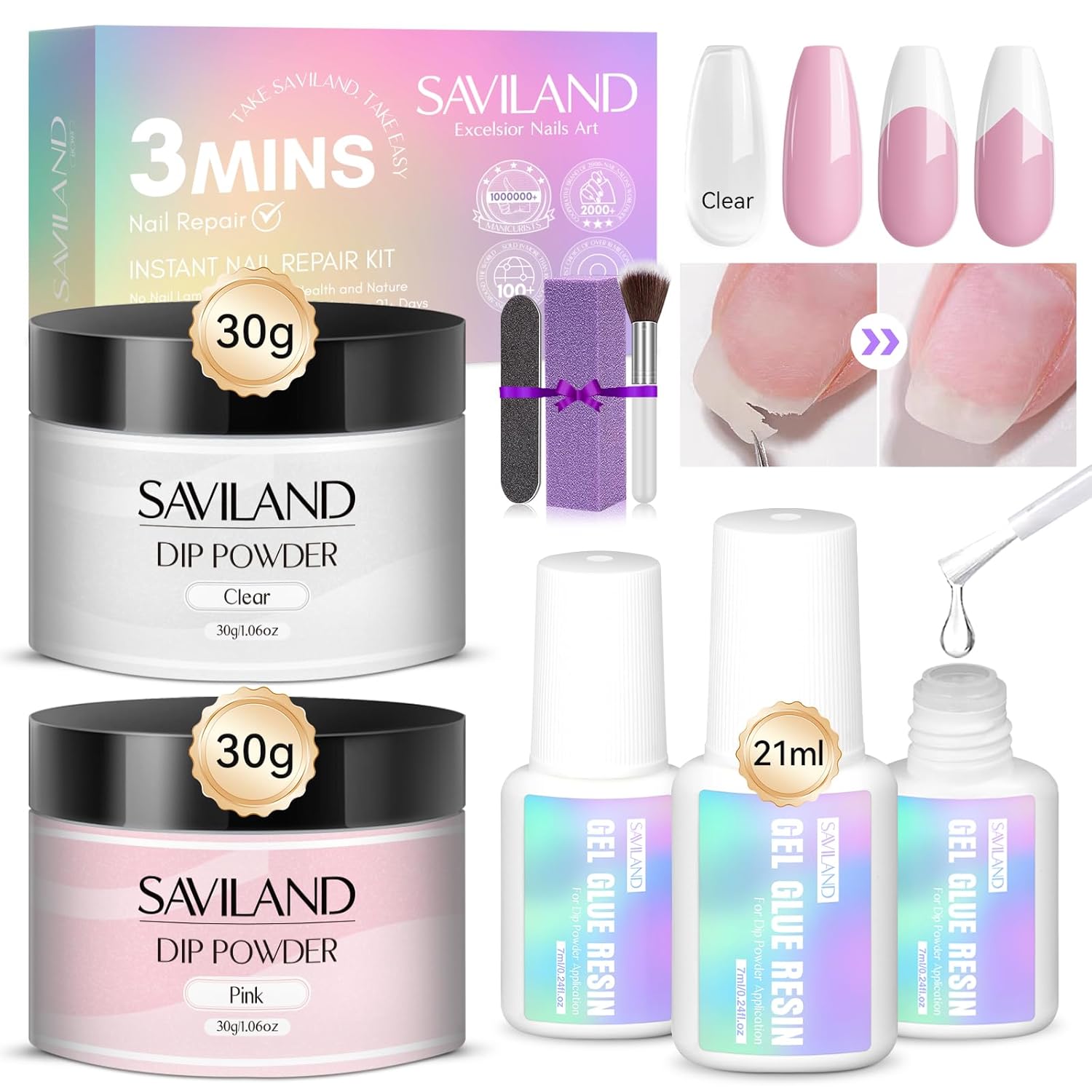 SAVILAND Sada na opravu nehtů 3 minuty 60 g