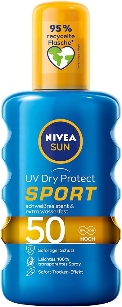 Nivea Sun UV Dry Protect Sport Transparentní opalovací sprej SPF 50 200 ml