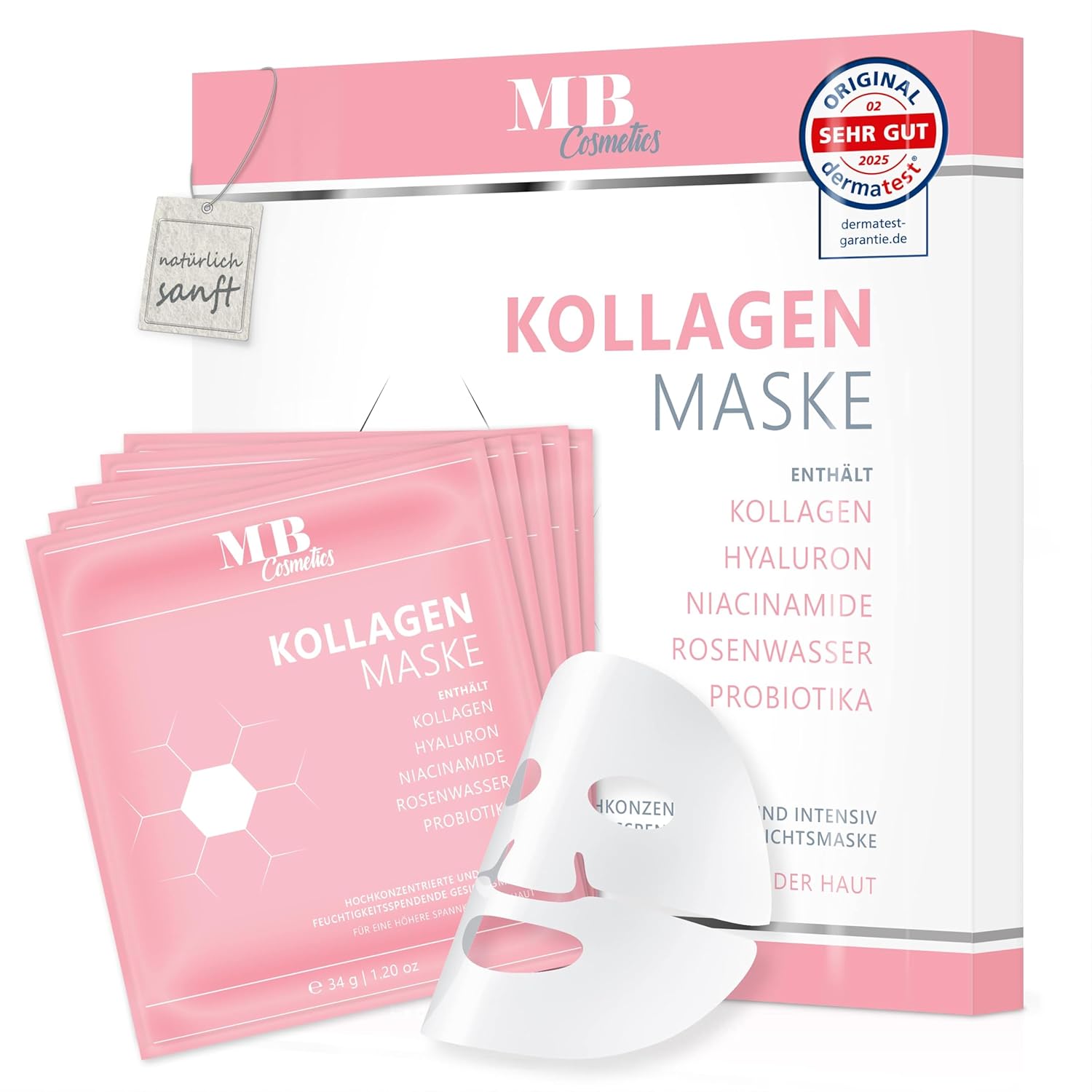 MB Cosmetics Kolagenová maska 34 g x 5 ks