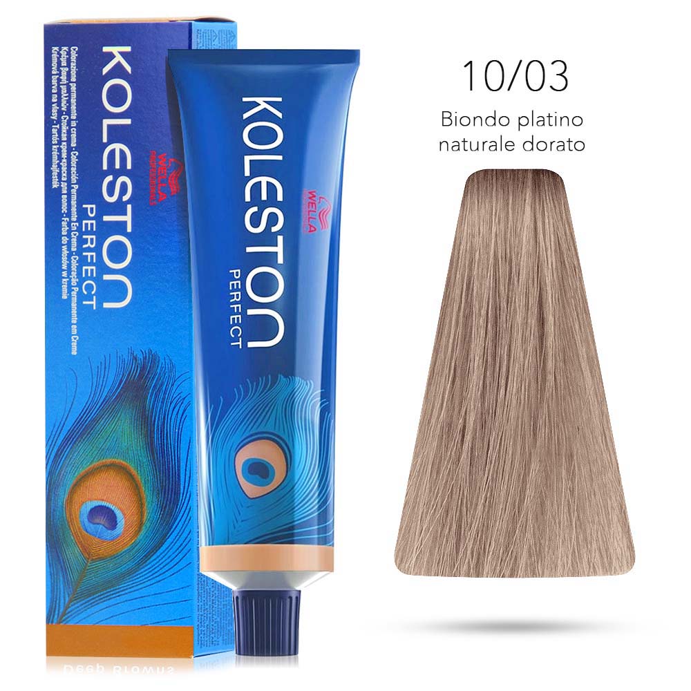 Wella Professionals Koleston Perfect Pure Naturals 60 ml - 10/03, nejsvětlejší blond, přírodní zlatá