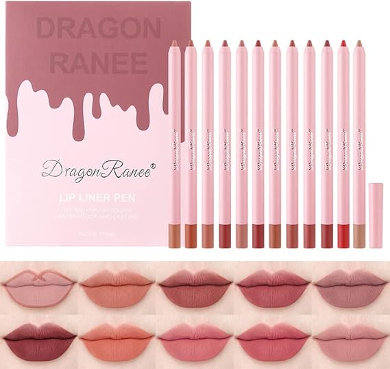 Dragon Ranee 12 barev matné konturovací tužky na rty 0,3g x 12pcs