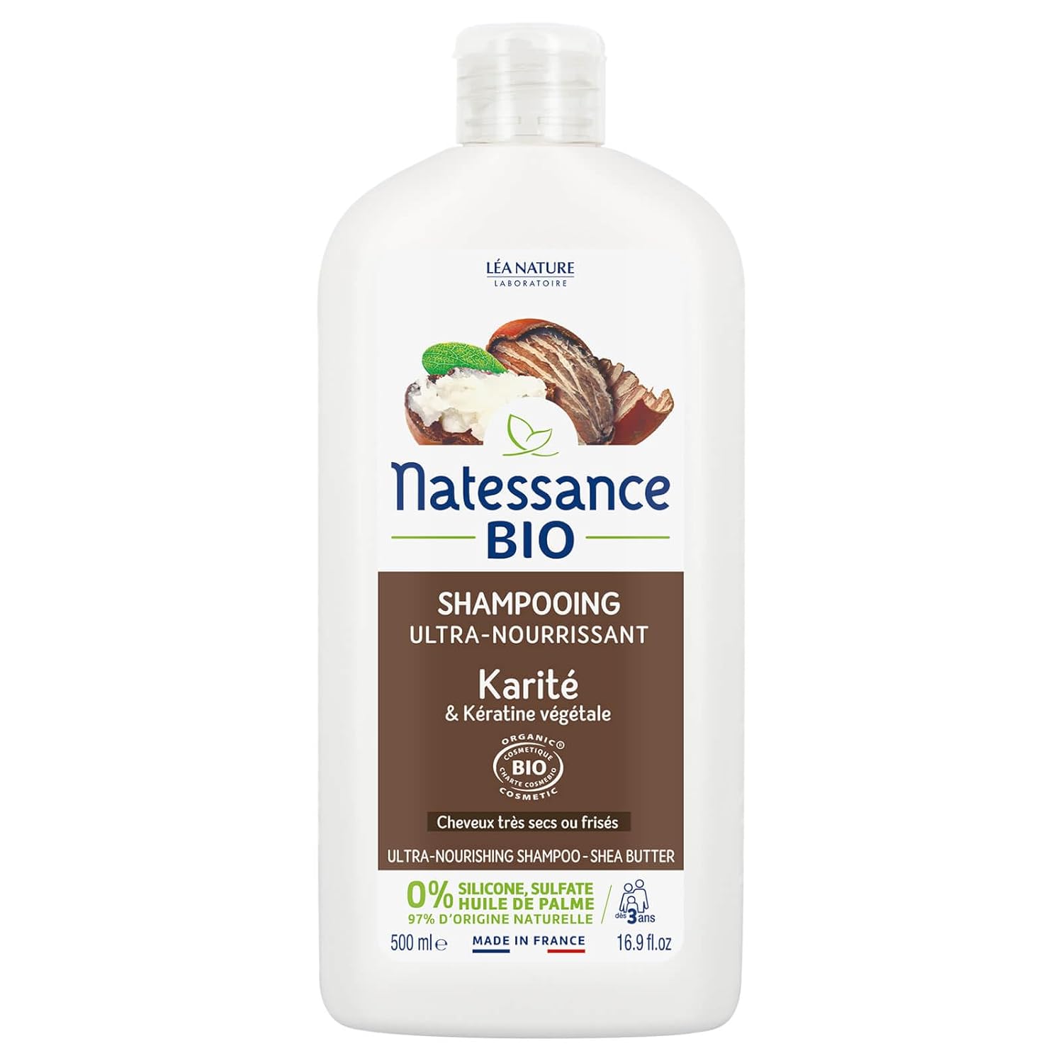 Natessance Organický ultra-výživný šampon s keratinem 500 ml