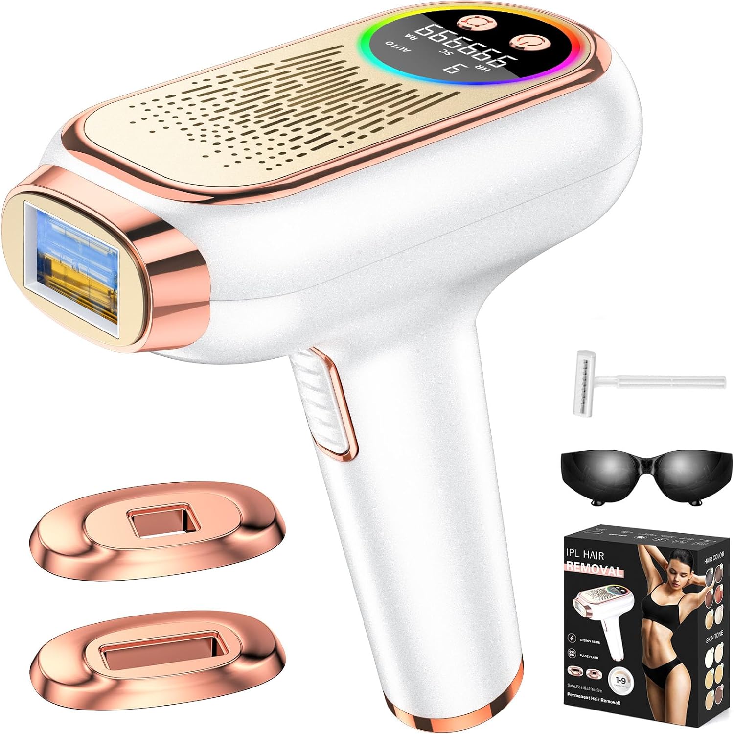 NIKYJM IPL laser na odstraňování chloupků, 6,8 cm² velké ráže-Nové