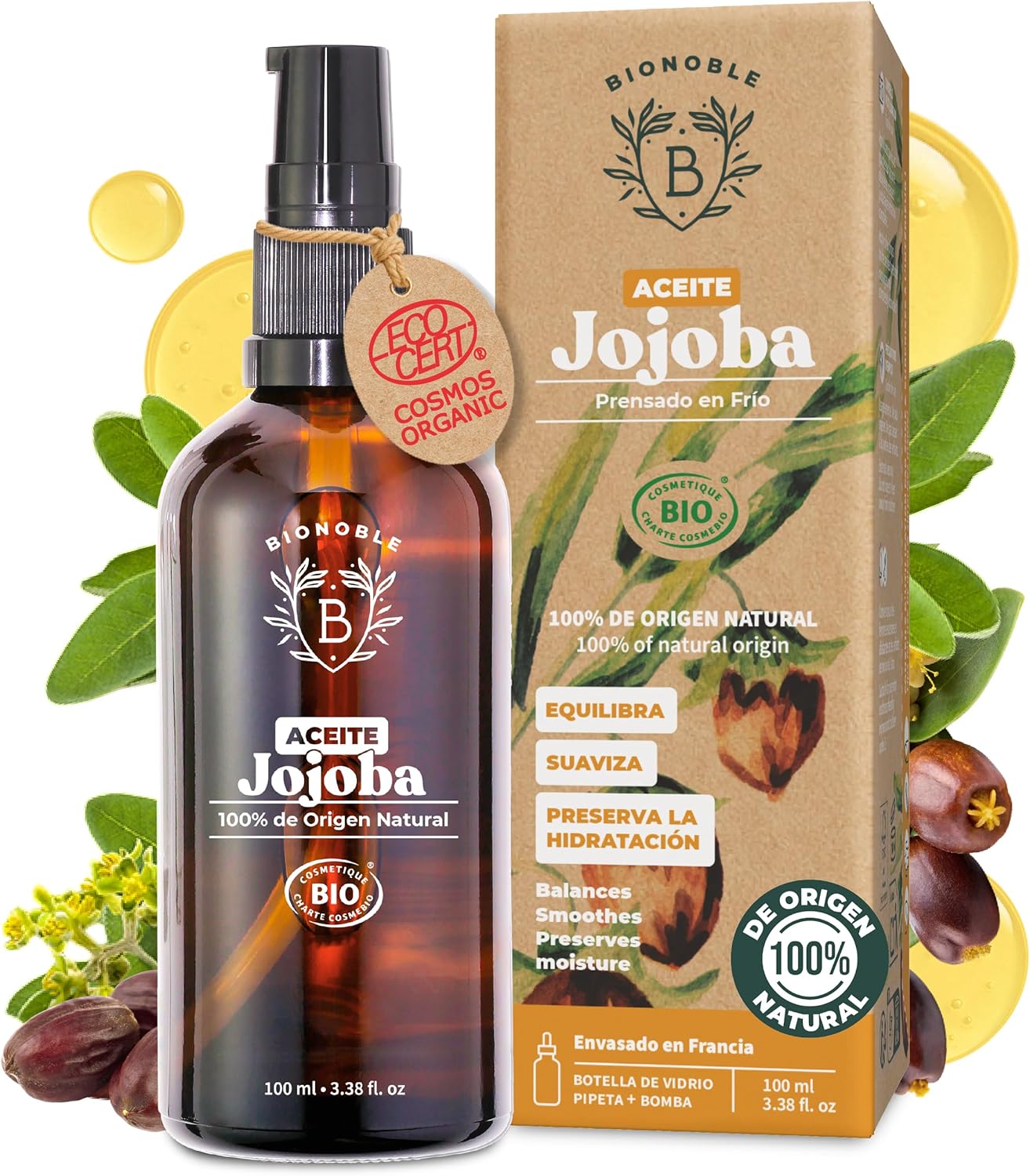 Bionoble Jojobový olej BIO, 100 ml - bez krabice