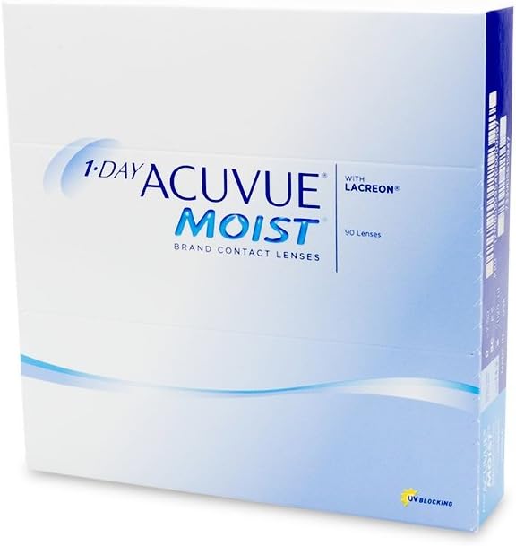 1 Day Acuvue Moist Jednodenní vlhké kontaktní čočky Acuvue - 90 ks, čiré, -6,50