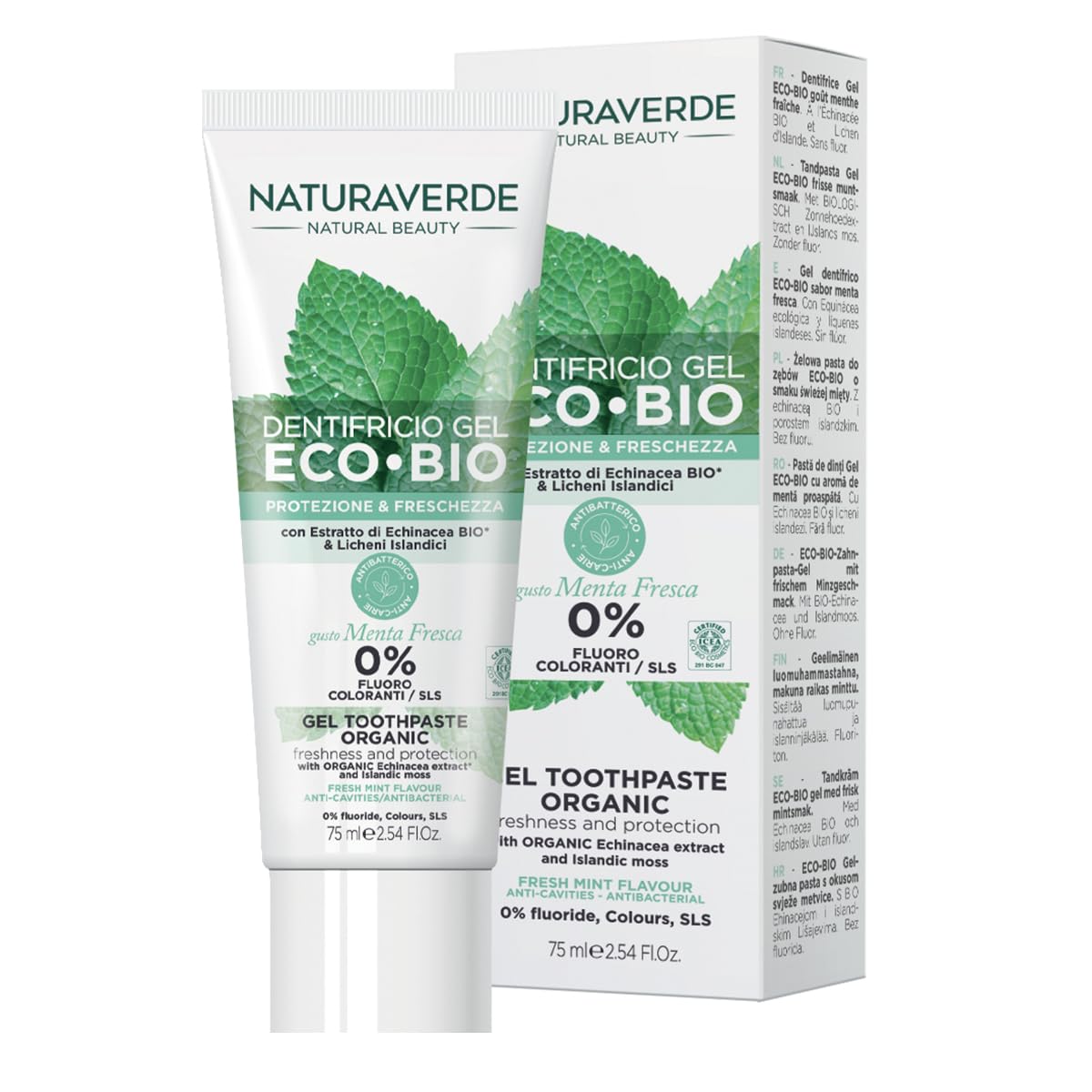 Naturaverde Eco Bio Ochranná a svěží zubní pasta s extraktem z echinacey 75 ml