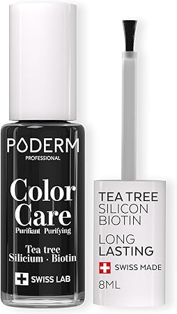 PODERM - PLÍSŇOVÉ INFEKCE NEHTŮ - Černý lak na nehty s čajovníkem 502 Color Care Black 8ml