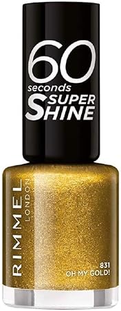 Rimmel 60 Seconds Glitter lak na nehty 831 Oh My Gold 8 ml
