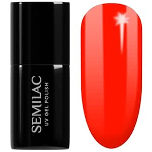 Semilac UV lak na nehty Hybrid 567 Neonově červená oranžová 7ml
