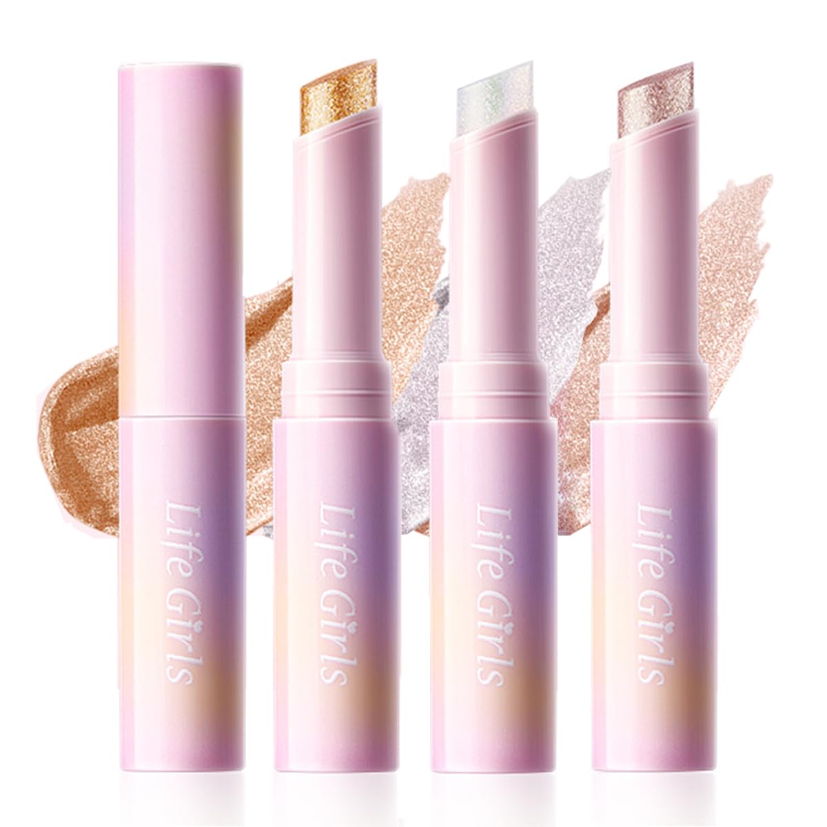 Page Vine Třpytivé oční stíny v tyčince 4x3g odstíny: Starlit Silver, lilac Luster, Aura Blitz, Rosy Gem