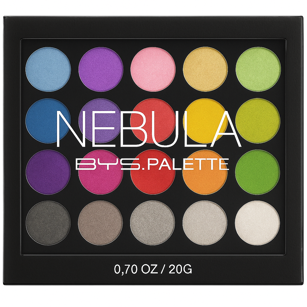 BYS Palette Nebula, paletka 20 metalických očních stínů 20g