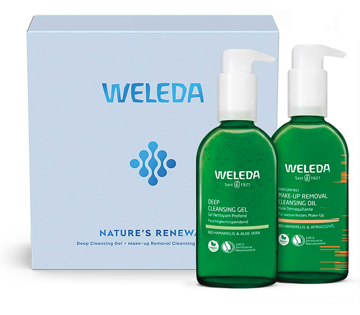 Dárková sada WELEDA Organic Prémiová čisticí přírodní kosmetika 2x150 ml