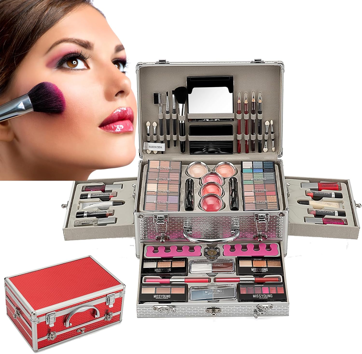Profesionální make-up sada kufřík Miss Young Makeup Kit, 106 ks-neúplné balení