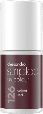 Alessandro Striplac UV Nail Polish – odstín 126 Velvet Red, 6,5 ml