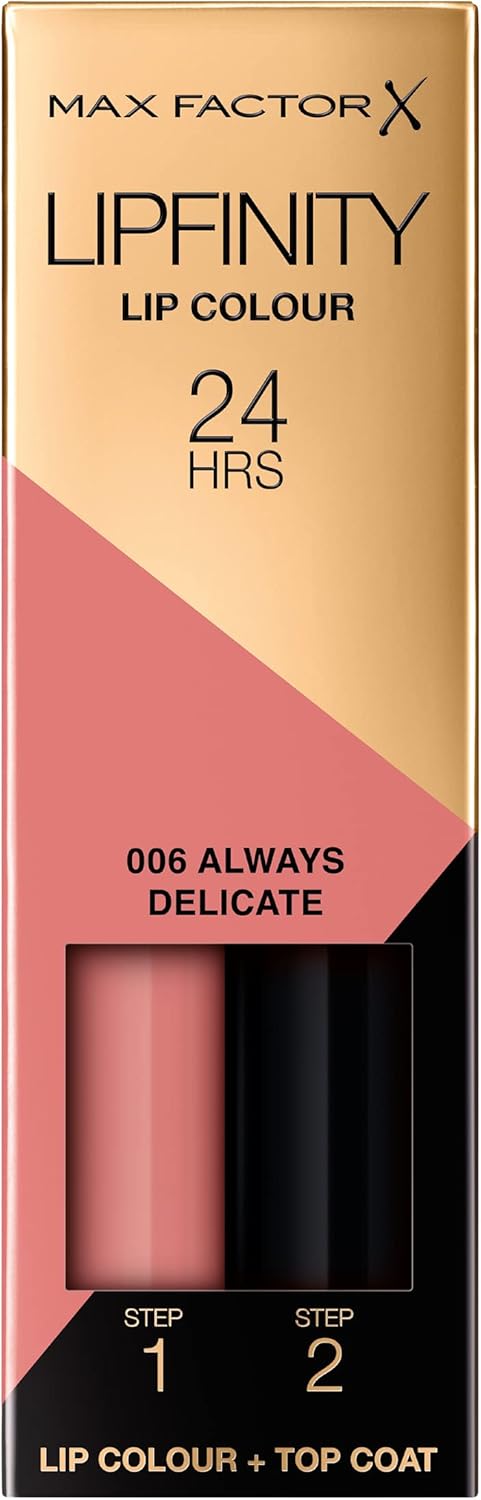 Max Factor Lipfinity Two Step Lipstick – odstín 006 Always Delicate, 4,2 g