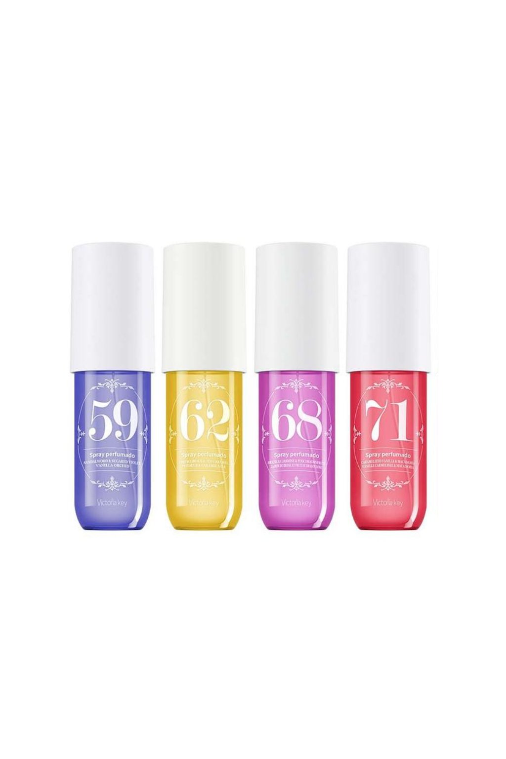 Victoria Key Spray Perfumado Set telových voní (59, 68, 62, 71), 4x40ml