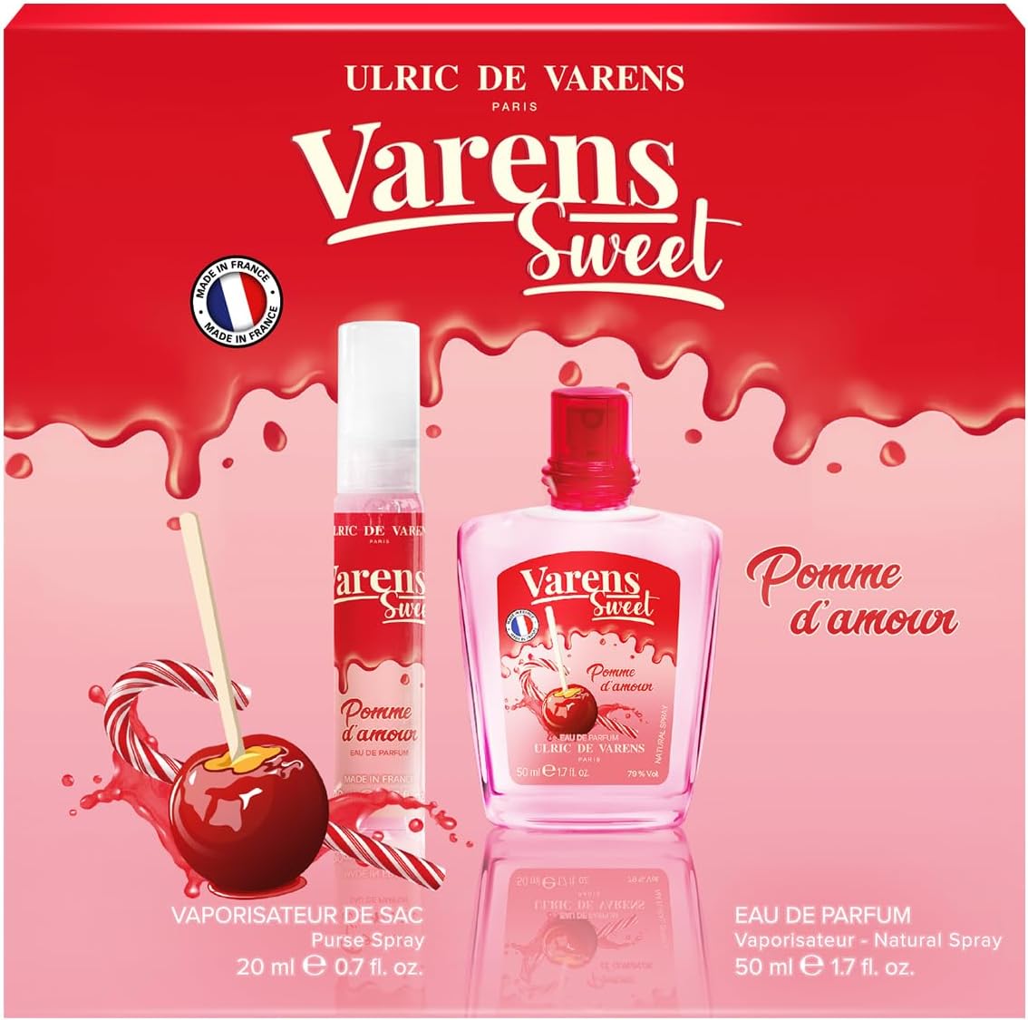 ULRIC DE VARENS - Varens Sweet Pomme D'Amour Parfémová sada - Dámská parfémová voda 50 ml + 20 ml kapesní sprej - Ovocná jablečná vůně