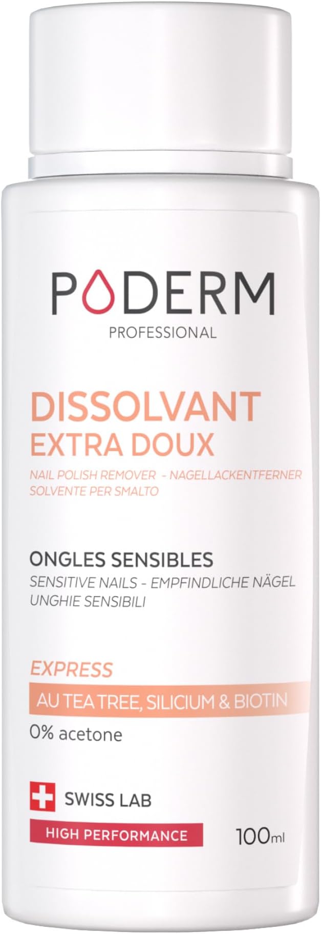 Poderm Extra jemný bezacetonový odlakovač s tea tree olejem 100 ml