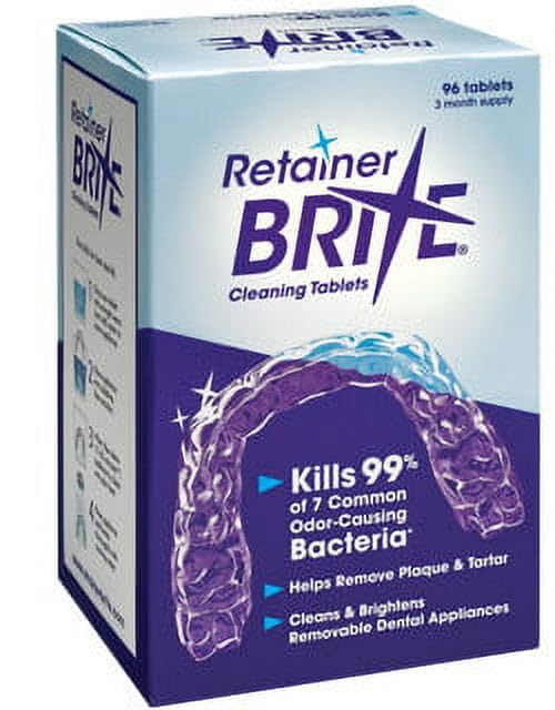 RetainerFresh Retainer Brite tablety na čištění rovnátek a zubních aparátů – 96 kusů