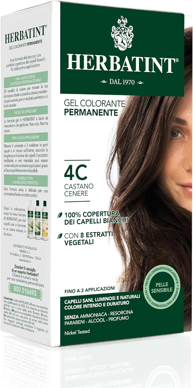 Herbatint Barva na vlasy 4C Popelavě kaštanová, 150 ml, bez amoniaku-poškozené balení