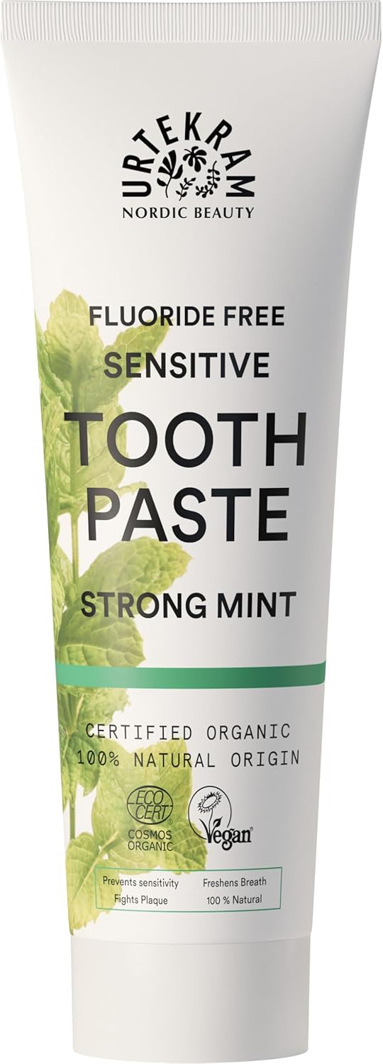 Urtekram Sensitive zubní pasta Strong Mint – bez fluoridu, 75 ml