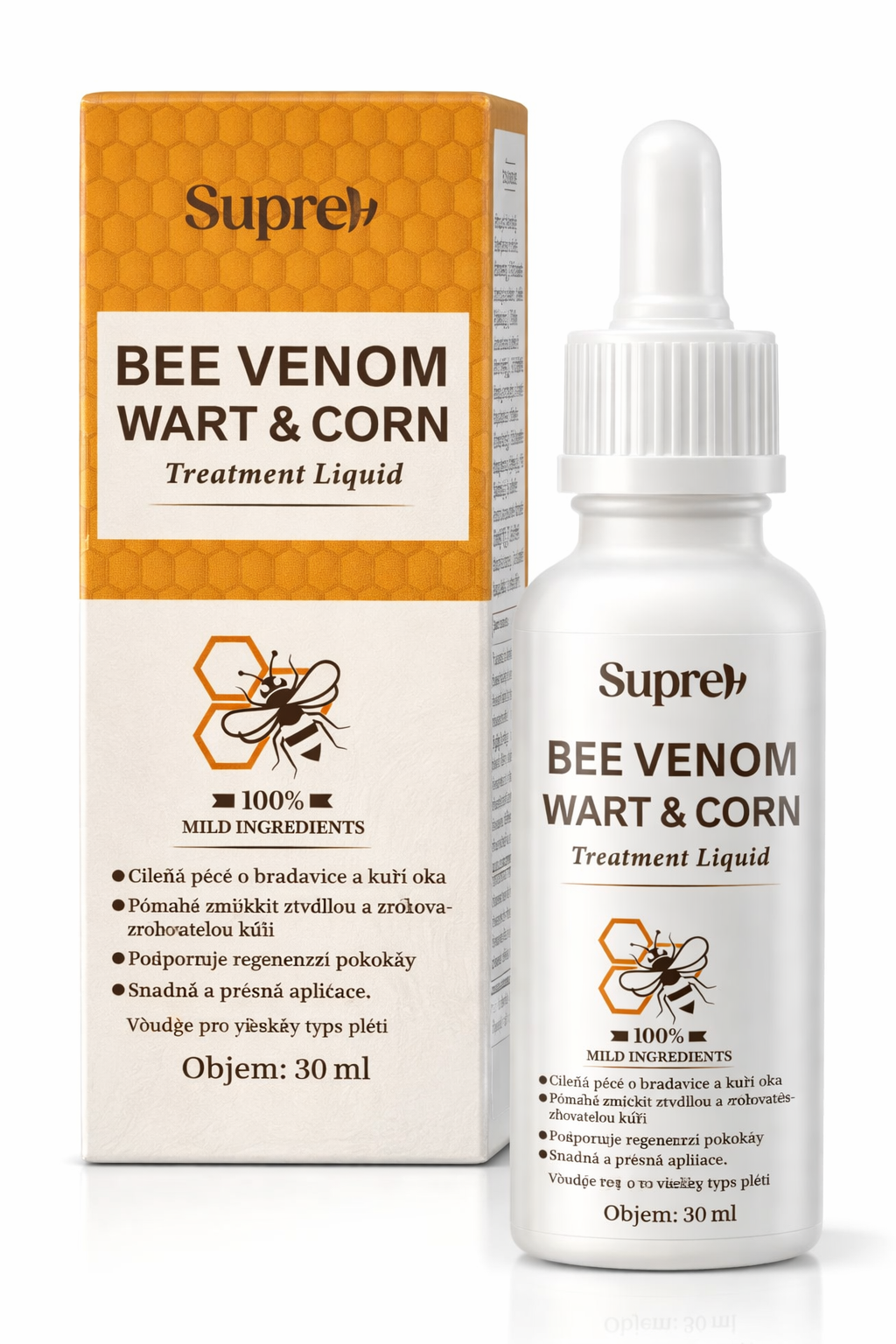 Supreþ Bee Venom – Ošetřující tekutina na bradavice a kuří oka (30 ml)
