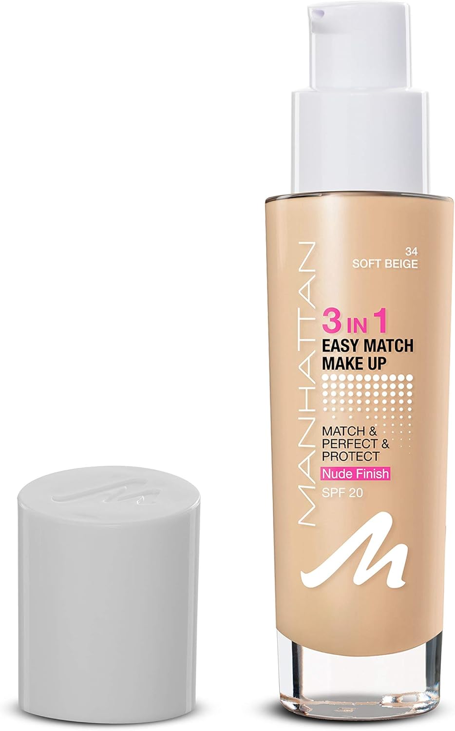 Levně Manhattan 3 in 1 Easy Match Make Up – Fb. 34 jemná béžová SPF 20 30 ml