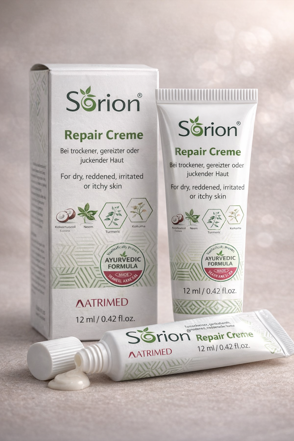 Sorion Repair Creme je regenerační krém  pro péči o suchou, podrážděnou a svědivou pokožku - 12ml