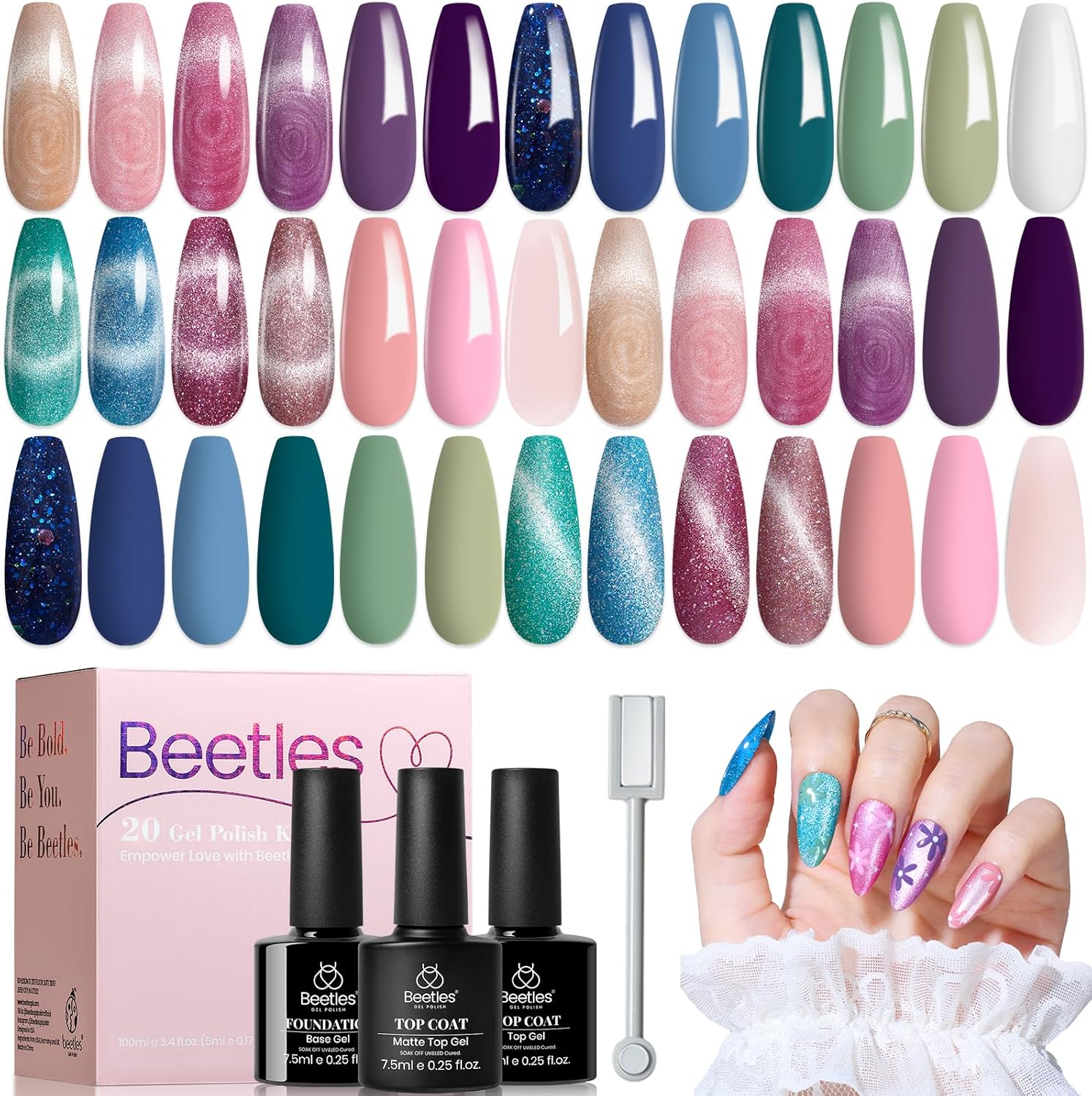 Beetles 23dílná sada 20 barev 7,5 ml-farieb Květinové verše