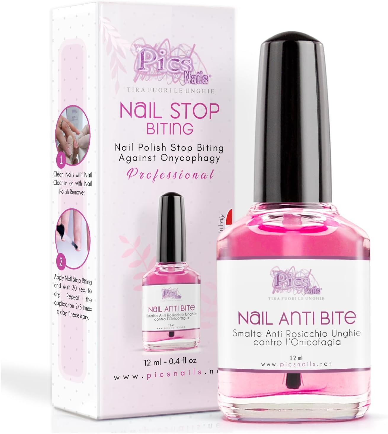PICS Nails Professional Horký lak proti kousání nehtů 12 ml