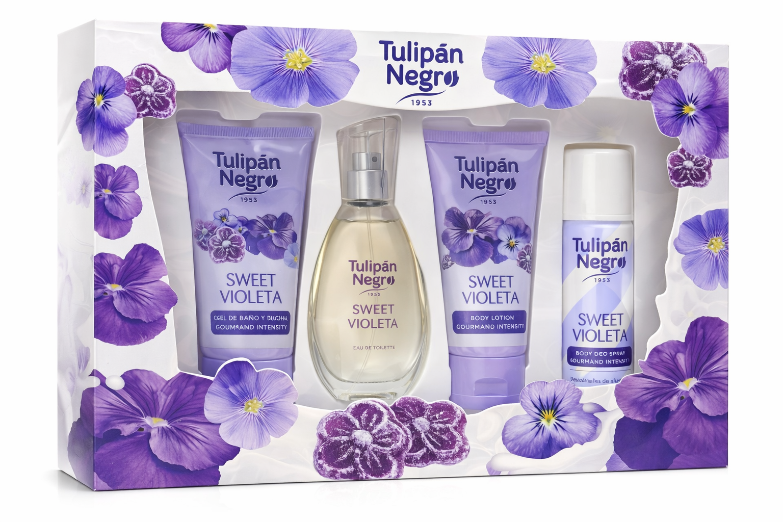 Tulipán Negro Sweet Violeta – dárková sada pro ženy