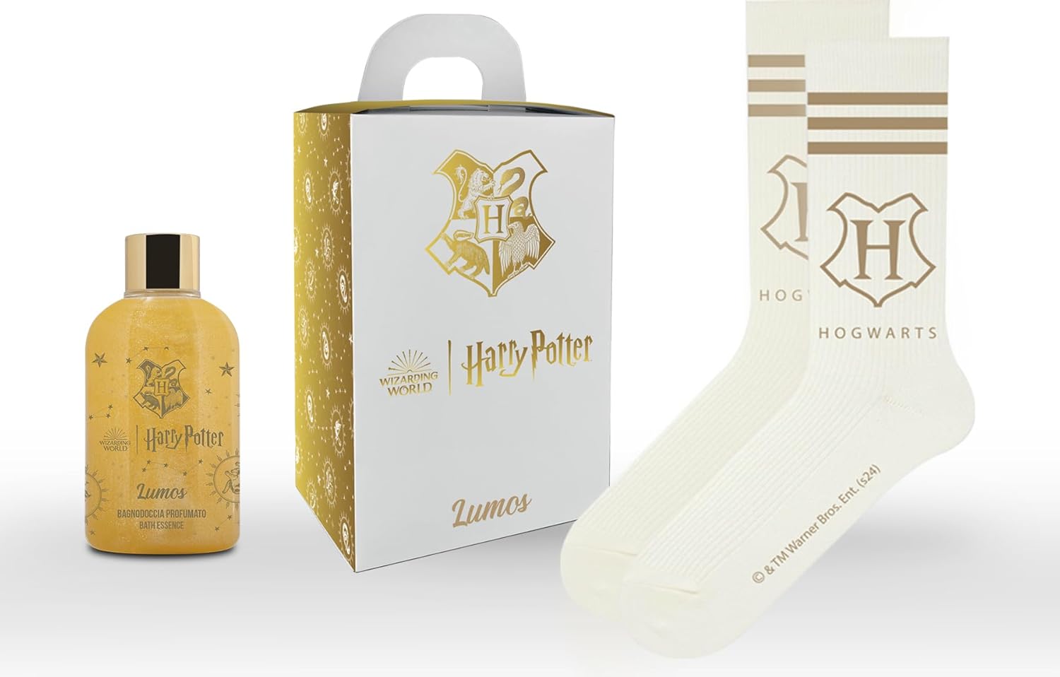 Levně DIAMOND INTERNATIONAL Dárková sada Harry Potter Lumos – 300 ml třpytivý sprchový gel + ponožky